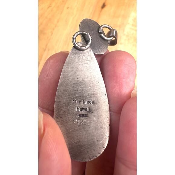 Australian Boulder Opal Pendant – Double Stone Ironstone Matrix Sterling Setting - Picture 4 of 4